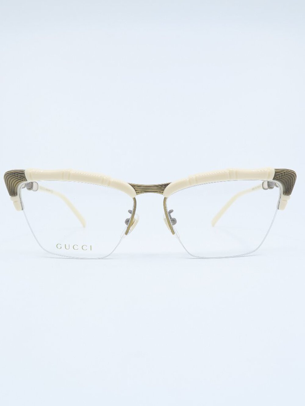 Gucci GG0660O 002 58mm White & Gold Semi Rimless Women's New Eyeglasses Frames. - Picture 2 of 7